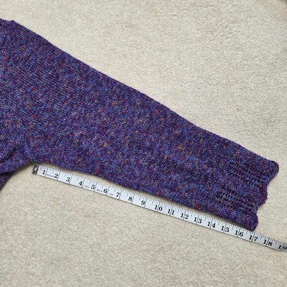 NWT CJ Banks 2X Cardigan Sweater Button Scalloped Long Sleeve Collar Purple - Picture 12 of 16